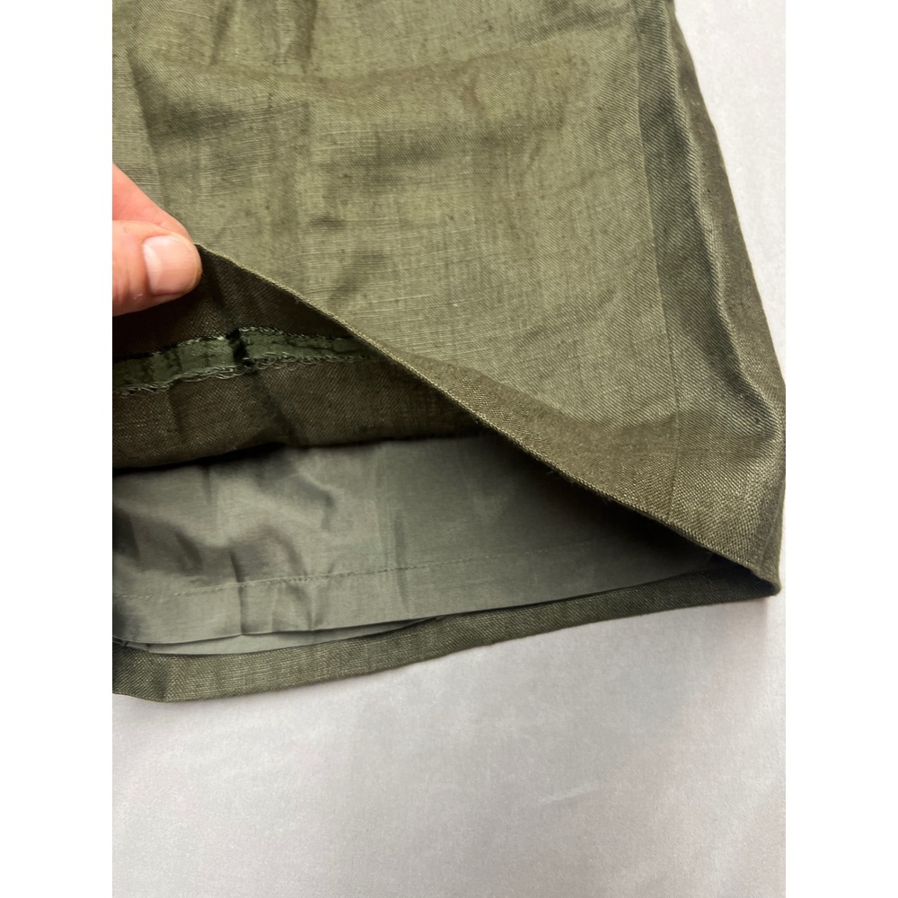 Classiques Entier Olive Green 100% Linen Pleated Lined Shorts Womens 14 Vintage - Picture 3 of 7